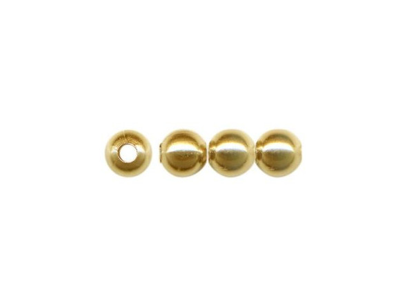 Yellow Plated Metal Beads, Round, 4mm (gross)