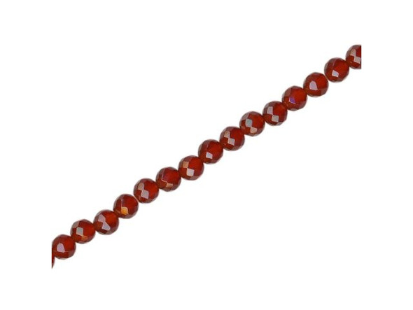 Carnelian Gemstone Beads, Faceted Round, 4mm (strand)