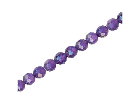 Amethyst Gemstone Beads, Faceted Round, 6mm, A Grade (strand)