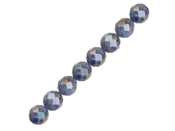 Sodalite Gemstone Beads, Faceted Round, 8mm (strand)