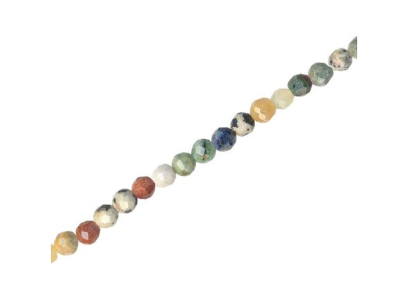 Mixed Stone Beads, Faceted Round, 4mm (strand)
