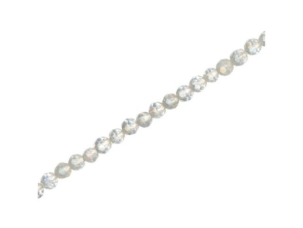 Rock Crystal Quartz Gemstone Bead, Faceted Round, 4mm (strand)