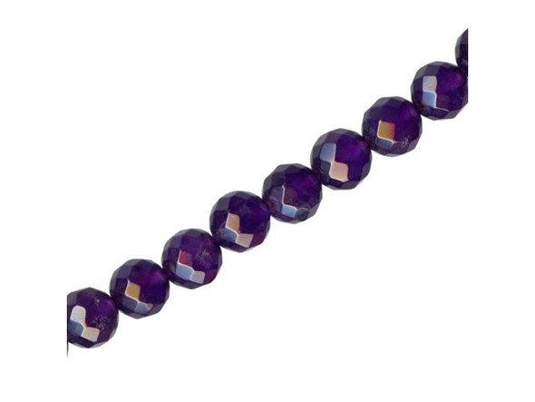 Amethyst Gemstone Beads, Faceted Round, 8mm, A Grade (strand)