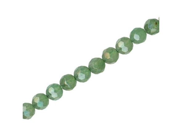 Aventurine Gemstone Beads, Faceted Round, 6mm (strand)