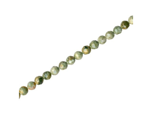 Rhyolite Gemstone Beads, Faceted Round, 4mm (strand)