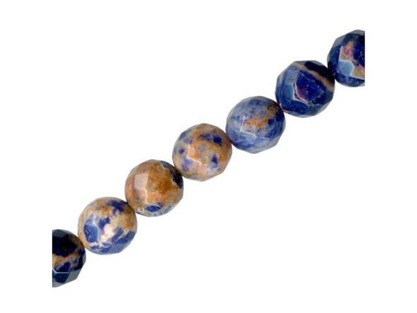 Orange Sodalite Gemstone Bead, Faceted Round, 10mm (strand)