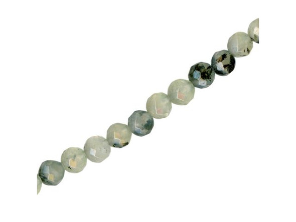 Prehnite Gemstone Beads, Faceted Round, 6mm (strand)