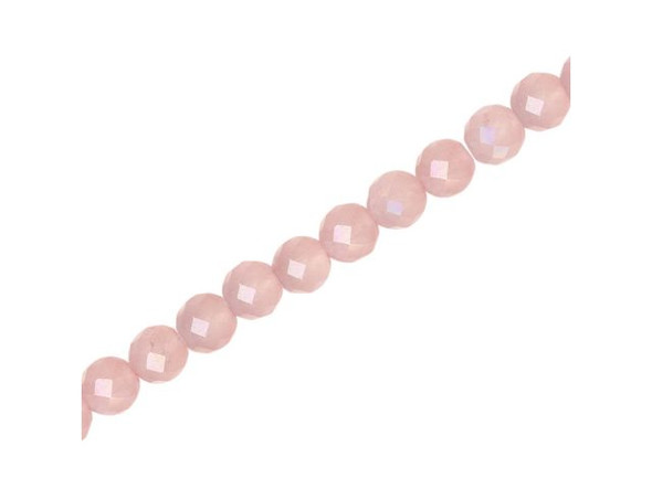 Rose Quartz Gemstone Bead, Faceted 6mm Round (strand)