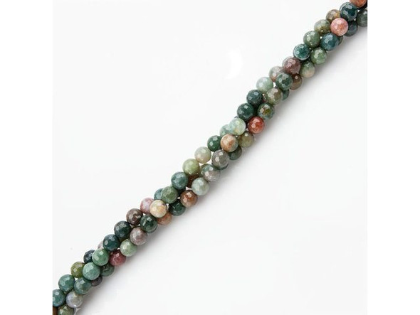 Fancy Jasper Gemstone Beads, Faceted Round, 8mm (strand)