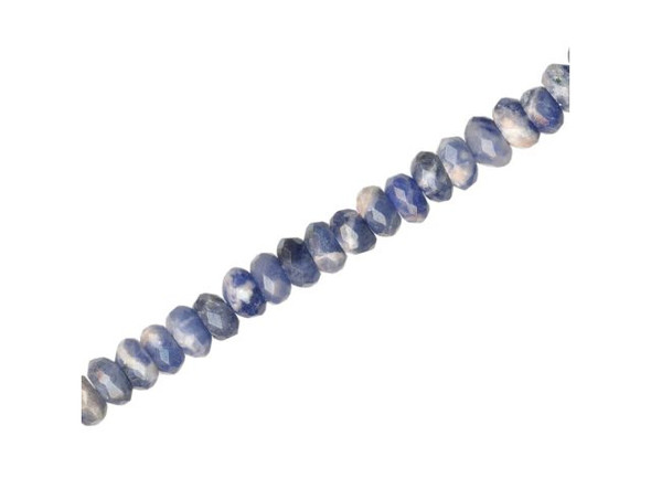 Sodalite Gemstone Beads, 6x4mm Faceted Rondelle (strand)