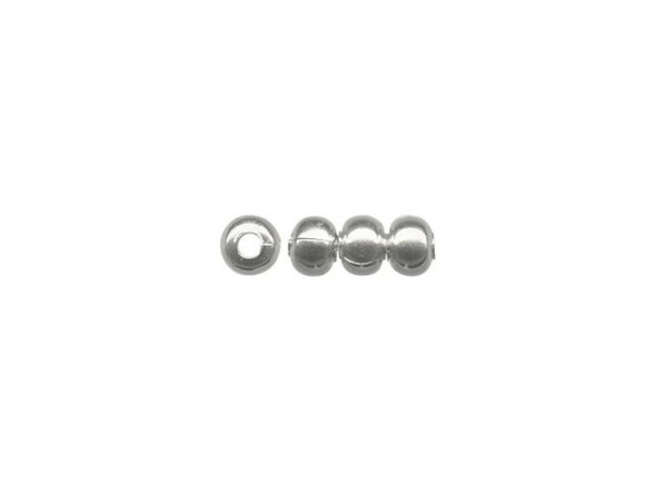 White Plated Metal Beads, Rondelle, 3.2mm (100 Pieces)