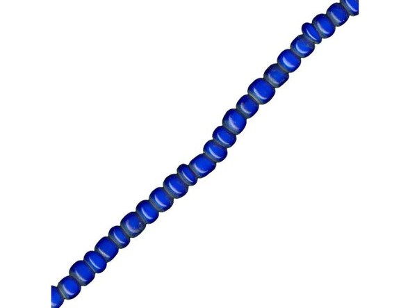 White Heart Glass Trade Bead, Approx. 3-4mm - Cobalt (strand)