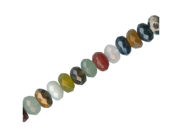 Mixed Stone Beads, 8x5mm Faceted Rondelle (strand)