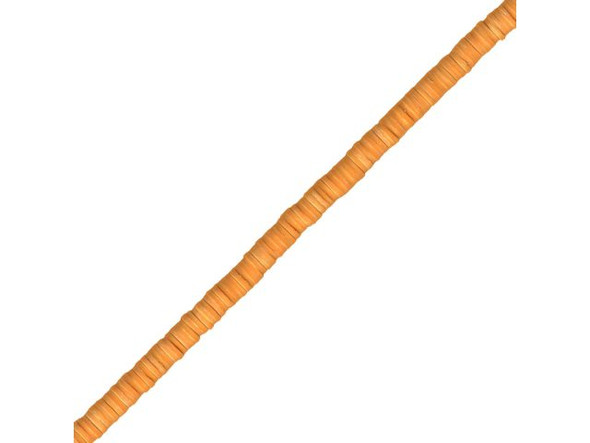 Trade Beads, Vinyl, Heishi, 3mm - Orange (strand)