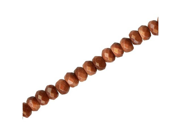 Goldstone Beads, 6x4mm Faceted Rondelle (strand)