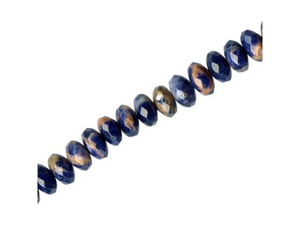 Orange Sodalite Gemstone Beads, 8x5mm Faceted Rondelle (strand)