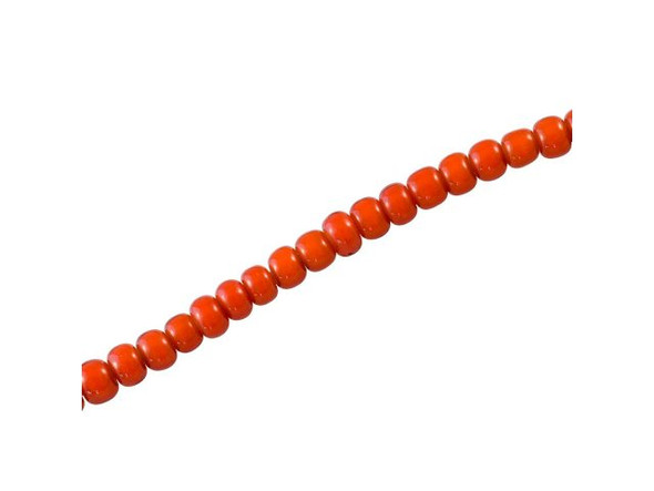 White Heart Glass Trade Bead, Approx. 4mm, Orange (strand)