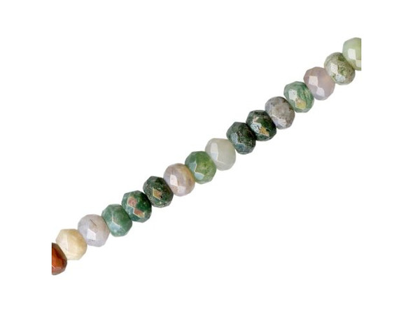Fancy Jasper Gemstone Beads, 6x4mm Faceted Rondelle (strand)
