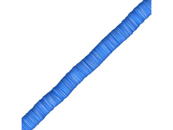 Trade Beads, Vinyl, Heishi, 6mm - Blue - (Limited Stock) #22-535-76