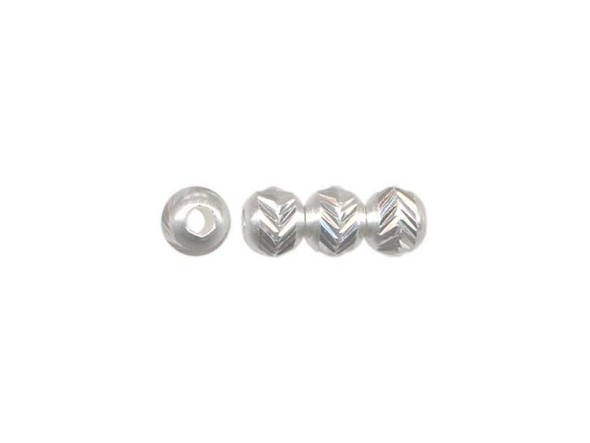 Sterling Silver Beads, Ear Cut, 4mm (100 Pieces)
