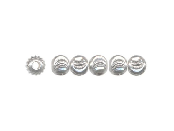 Sterling Silver Beads, Moon Cut, 4mm (100 Pieces)