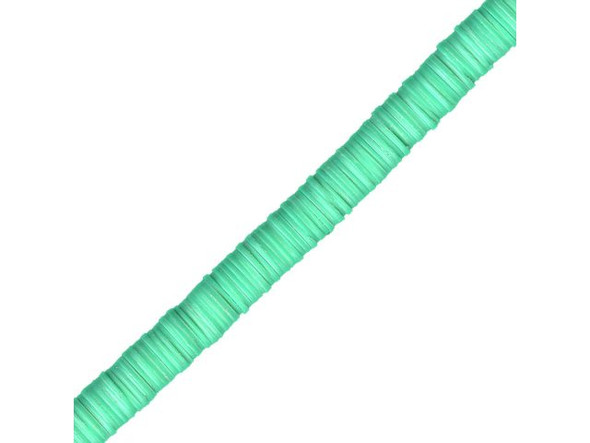 Trade Beads, Vinyl, Heishi, 6mm - Green (strand)