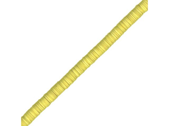 Trade Beads, Vinyl, Heishi, 4mm - Yellow (strand)