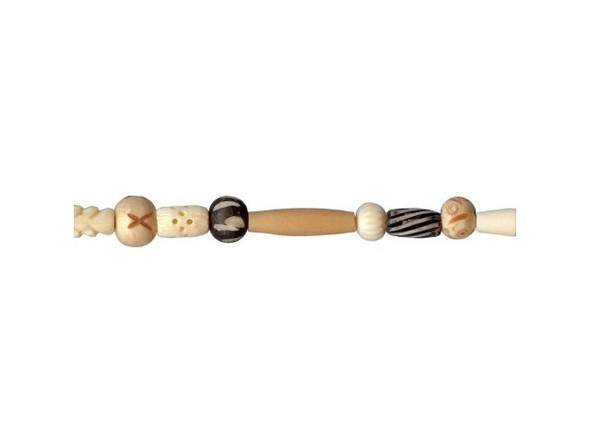 Bone Beads, Mixed Strands (strand)