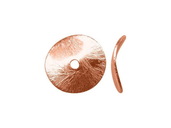 Copper Beads, Wavy Disk, 12mm (100 Pieces)