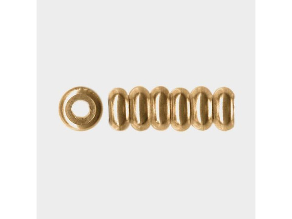 6mm Raw Brass Disk Beads (strand)