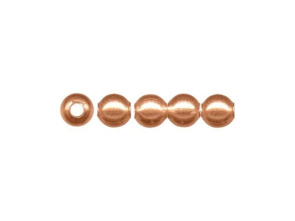 Copper Beads, Round, 4mm (100 Pieces)