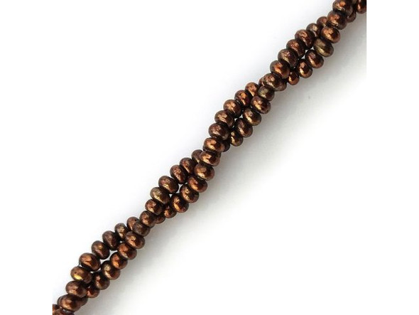 Antiqued Copper Plated Beads, Rondelle, 4.5x2mm - Special Purchase (strand)