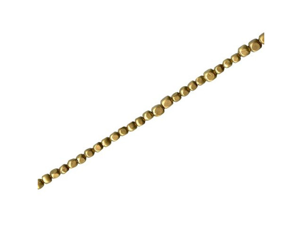 Antiqued Brass Beads, Cornerless Cube, 2-3mm - Special Purchase (strand)