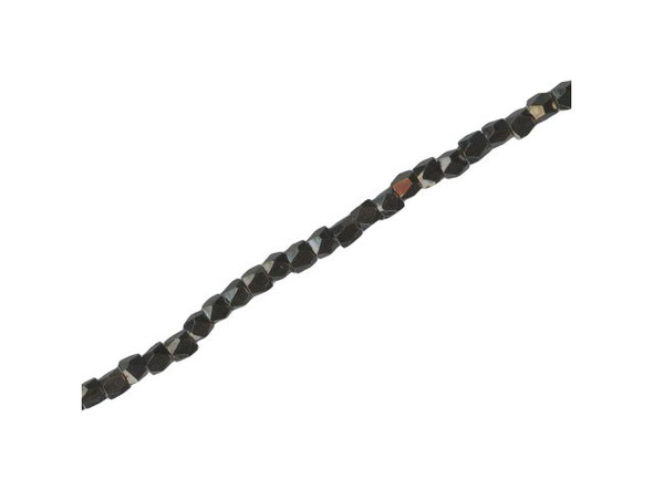 Gunmetal Beads, Faceted Cube, 2.5mm (strand)