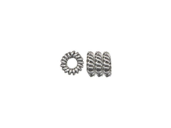 Beads, Cast, Coiled Ring, 5x1.5mm (100 Pieces)