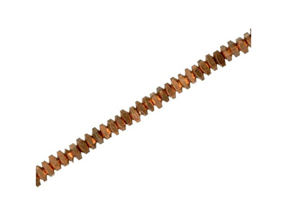 Antiqued Copper Plated Brass Heishi Beads, Triangle, 4x2mm - Special Purchase (strand)