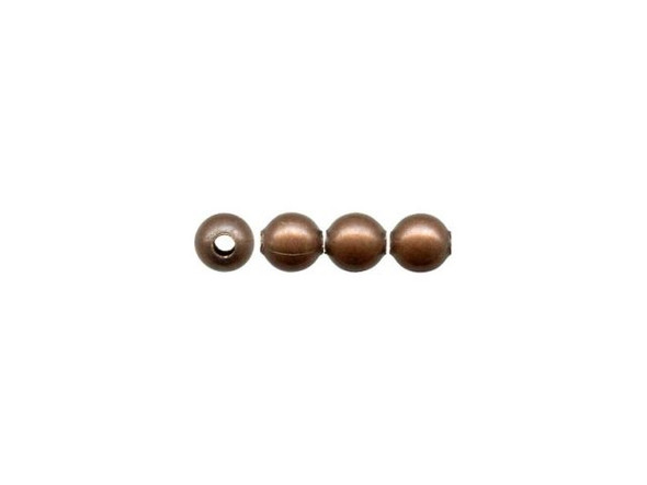 Antiqued Copper Plated Metal Beads, Round, 3mm (100 Pieces)