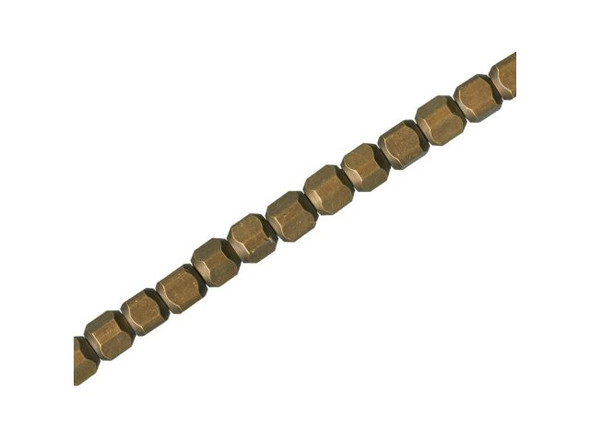 Antiqued Brass Plated Beads, Tube, Cornerless, 5mm - Special Purchase (strand)