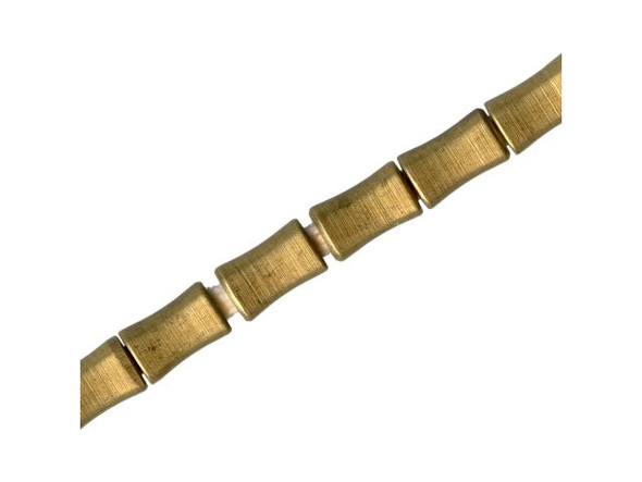 Antiqued Brass Beads, Bamboo, 5.3x12mm - Special Purchase (strand)