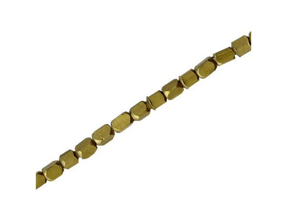 Antiqued Brass Plated Beads, Cornerless Rectangle, 4x5mm, Special Purchase (strand)