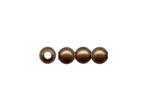 Antiqued Copper Plated Metal Beads, Round, 4mm (100 Pieces)