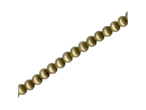 Antiqued Brass Plated Beads, Round, 6mm - Special Purchase (strand)