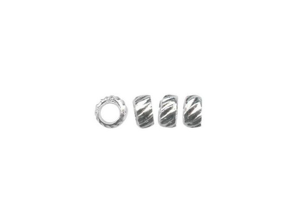 Silver Plated Crimp Beads, Extra-large, 3.7mm (100 Pieces)