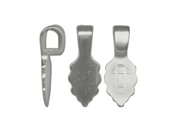 Aanraku White Plated Jewelry Bail, Cast, Small (pack)