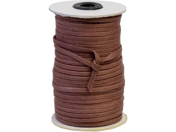 61-683-40 Flat Waxed Cotton Cord, 3mm - Red - Rings & Things