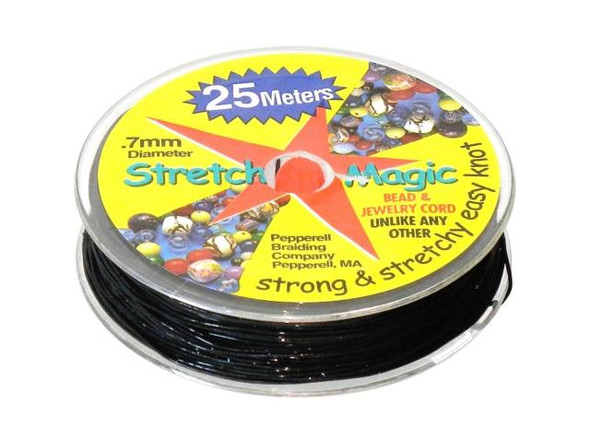 Stretch Magic Cord, 0.7mm, 25m - Black (Spool)