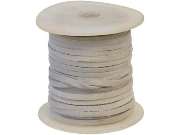Suede Lace Cord, 3mm - White (Spool)