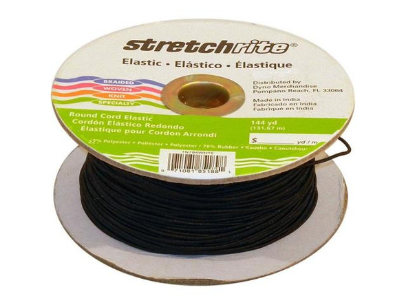 Elastic Cord, 1/16" 144yd - Black - (Limited Stock) #61-380-02