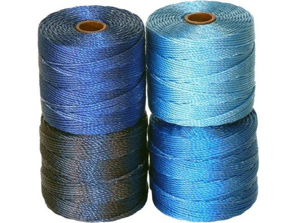The BeadSmith Super-Lon, Bead Cord Color Mix - Blue Tones Mix (pack)