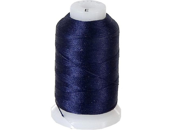 The BeadSmith Silk Thread, Size E, 0.5oz Spool - Navy Blue (spool)